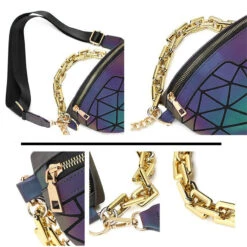 Sacoche Banane Holographique Shyni -Looqita Details bandouliere