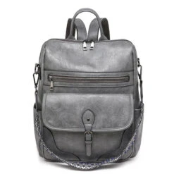 Garance Grand Sac à Dos Femme -Looqita grand sac a dos femme Garance gris