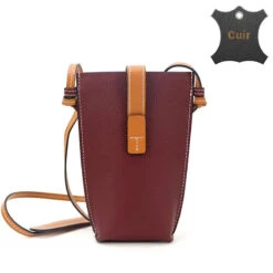 Sven Mini Sac Bandoulière Femme -Looqita mini sac bandouliere femme Sven bordeaux logo