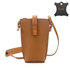 Sven Mini Sac Bandoulière Femme -Looqita mini sac bandouliere femme Sven marron