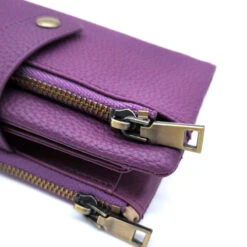 Marley Portefeuille Cuir Femme -Looqita portefeuille cuir femme Marley violet detail1