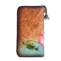 Lotus Portefeuille Femme Original -Looqita portefeuille femme lotus marron dos