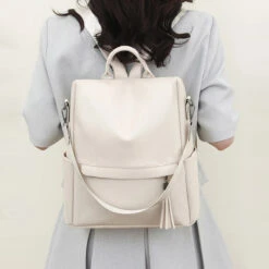 Texas Sac à Dos Antivol Femme -Looqita sac a dos antivol femme Texas blanc porte