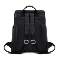 London Sac à Dos Antivol Femme En Toile -Looqita sac a dos antivol femme noir London arriere