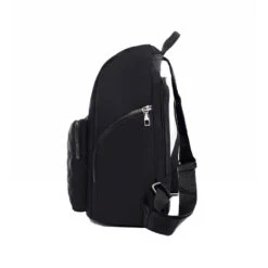 London Sac à Dos Antivol Femme En Toile -Looqita sac a dos antivol femme noir London vue cote