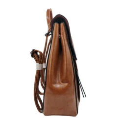 Skive Sac à Main Sac à Dos Cuir -Looqita sac a dos convertible Skive marron cote