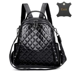 Brescia Sac à Dos Cuir Femme -Looqita sac a dos cuir femme Brsescia noir 832ac744 54e9 4588 98ff 83c6bd4ac038