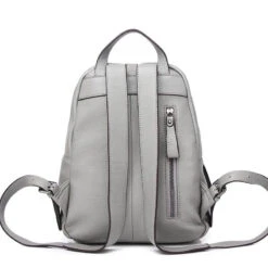 Roméo Sac à Dos Cuir Femme Tendance -Looqita sac a dos cuir femme Romeo gris dos