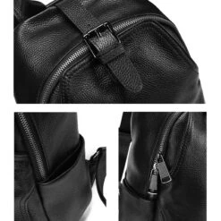 Roméo Sac à Dos Cuir Femme Tendance -Looqita sac a dos cuir femme Romeo noir details
