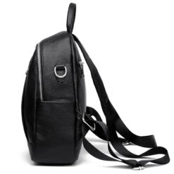 Harlem Sac à Dos Femme Cuir Noir -Looqita sac a dos cuir femme noir Harlem cote