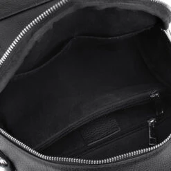 Harlem Sac à Dos Femme Cuir Noir -Looqita sac a dos cuir femme noir Harlem interieur