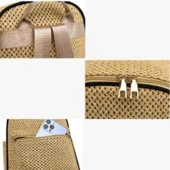 Mimosa Sac à Dos Femme été -Looqita sac a dos femm paille Mimosa details