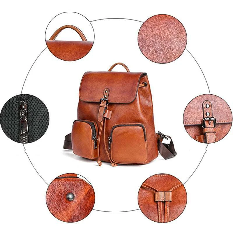 Arsène Sac à Dos Femme Cuir Vintage 6 Arsène Sac à Dos Femme Cuir Vintage - Image 6