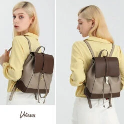 Verona Sac à Dos Femme Original Cuir -Looqita sac a dos femme Verona porte2