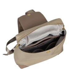 Vigo Sac à Dos Femme Tendance Toile Et Cuir -Looqita sac a dos femme Vigo interieur