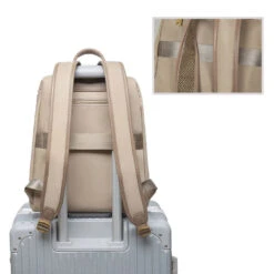 Vigo Sac à Dos Femme Tendance Toile Et Cuir -Looqita sac a dos femme Vigo trolley