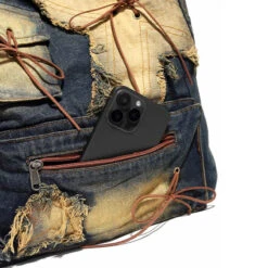 Jael Sac à Dos Femme Tendance En Jean -Looqita sac a dos femme jean Jael details1