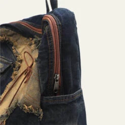 Jael Sac à Dos Femme Tendance En Jean -Looqita sac a dos femme jean Jael details3