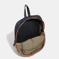 Jael Sac à Dos Femme Tendance En Jean -Looqita sac a dos femme jean Jael interieur