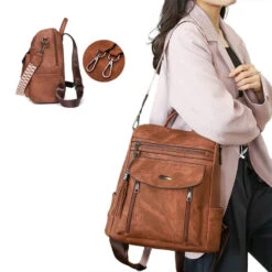 Dehli Sac à Dos Femme -Looqita sac a dos femme tendance Dehli bandouliere