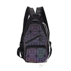 Shyni Sacoche Hologramme -Looqita sac a dos hologramme motif trapezes