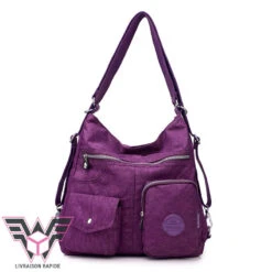 Oxford Sac à Main Convertible Sac à Dos -Looqita sac a main convertible Oxford violet rapide
