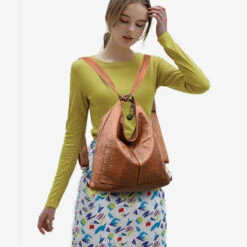 Jalisco Sac Bandoulière Femme Convertible -Looqita sac a main sac a dos Jalisco marron porte