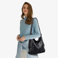 Jalisco Sac Bandoulière Femme Convertible -Looqita sac a main sac a dos Jalisco noir porte