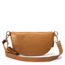 Isla Sac Banane Femme Cuir Italien -Looqita sac banane Isla marron dos