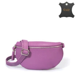 Isla Sac Banane Femme Cuir Italien -Looqita sac banane Isla mauve