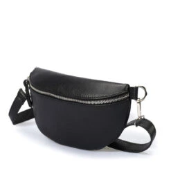 Isla Sac Banane Femme Cuir Italien -Looqita sac banane Isla noir 34