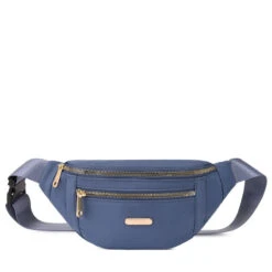 Greta Sac Banane Femme Toile Tendance -Looqita sac banane femme greta bleu