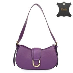Looqita 19 Looqita -Looqita sac bandouliere cuir italien Ember violet