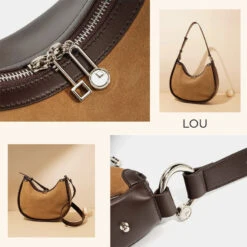 Lou Sac Demi Lune Bandoulière -Looqita sac demi lune bandouliere Lou details
