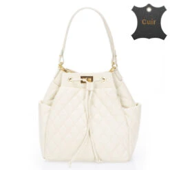 Looqita 15 Looqita -Looqita sac matelasse seau Daphne beige