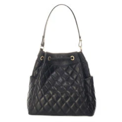 Edina Sac Matelassé Forme Seau 13 Edina Sac Matelassé Forme Seau -Looqita sac matelasse seau Daphne noir dos