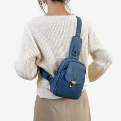 Valentina Sacoche Banane Femme -Looqita sacoche banane femme Valentina bleu porte