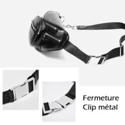 Napa Sacoche Banane Femme Cuir -Looqita sacoche banane femme cuir Napa clip metal