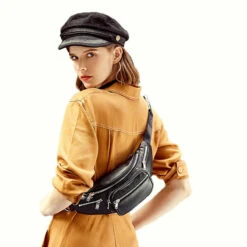 Napa Sacoche Banane Femme Cuir -Looqita sacoche banane femme cuir Napa porte 2