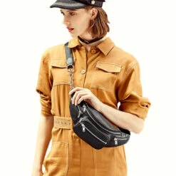 Napa Sacoche Banane Femme Cuir -Looqita sacoche banane femme cuir Napa porte 3