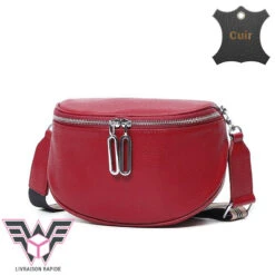 Fanny Sacoche Banane Femme Cuir -Looqita sacoche banane femme cuir fanny bordeaux rapide