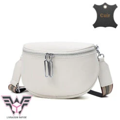 Fanny Sacoche Banane Femme Cuir -Looqita sacoche banane femme cuir fanny creme rapide