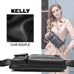 Kelly Sacoche Banane Femme Cuir -Looqita sacoche banane femme kelly cuir souple