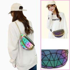 Sacoche Banane Holographique Shyni -Looqita sacoche banane holographique Shyni porte